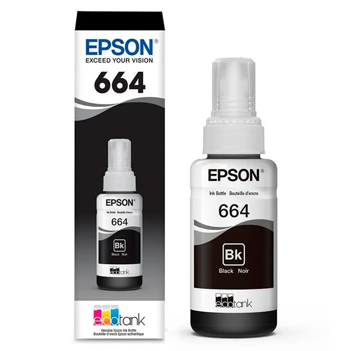 [T664120] BOTELLA DE TINTA T664 ORIGINAL PARA IMPRESORAS EPSON L210, L220, L355, L575, L395 Y OTROS MODELOS COMPATIBLES. (Negro - Black)