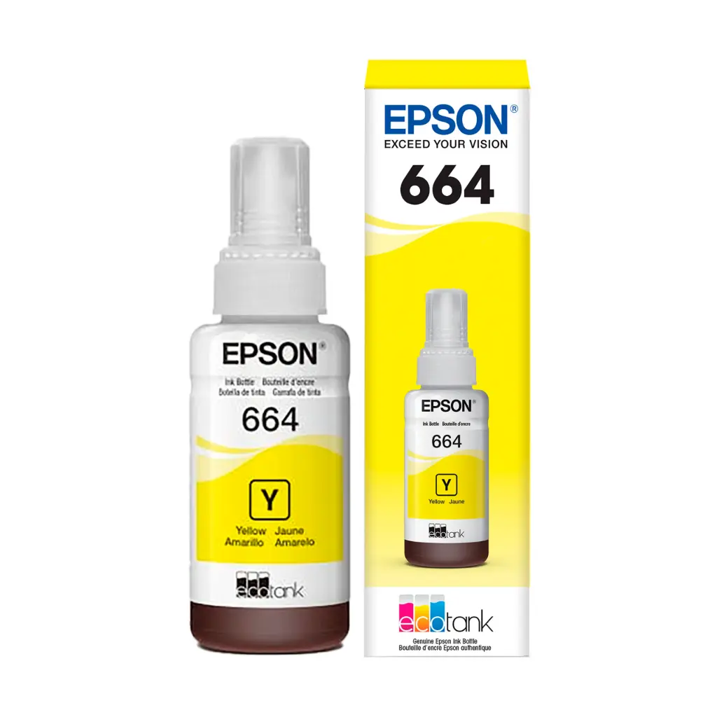 BOTELLA DE TINTA T664 ORIGINAL PARA IMPRESORAS EPSON L210, L220, L355, L575, L395 Y OTROS MODELOS COMPATIBLES.