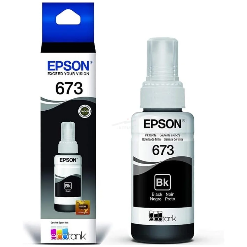 [T673120] TINTA ORIGINAL EPSON T673 PARA IMPRESORA ECOTANK L800, L805, L810, L850, L1800. (Negro - Black)