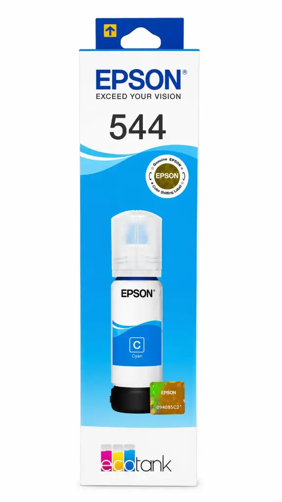 TINTA 544 GENÉRICA PARA IMPRESORAS EPSON, L5590, L1250, L3250 Y OTROS MODELOS COMPATIBLES.