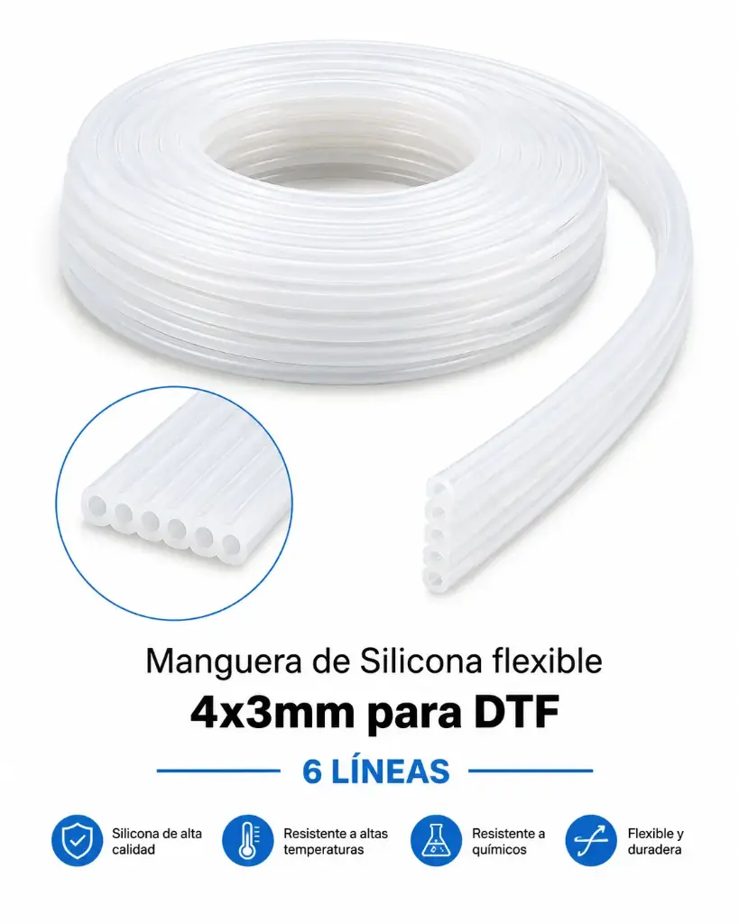 MANGUERA DE SILICONA PARA SISTEMAS DE IMPRESIÓN EPSON – DTF Y MÁS.