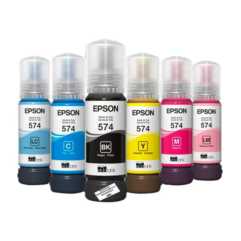 KIT DE BOTELLA DE TINTA ORIGINAL EPSON (T574) PARA L8050/L18050